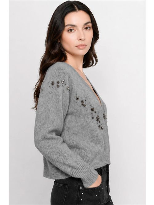 Cardigan da donna con scollo a V e decorazioni gioiello KOCCA | KORONA/M9001